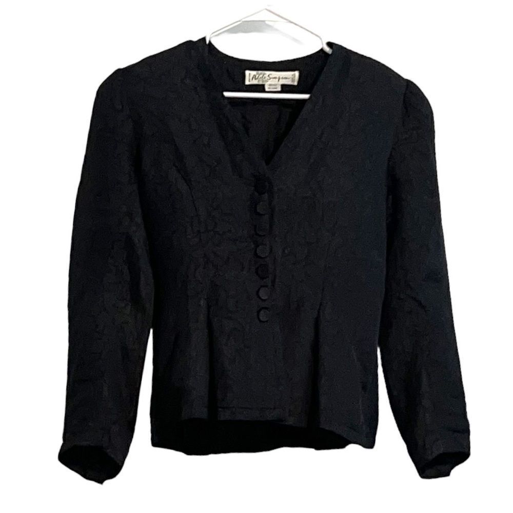 100% Silk Vintage Blazer Style Blouse